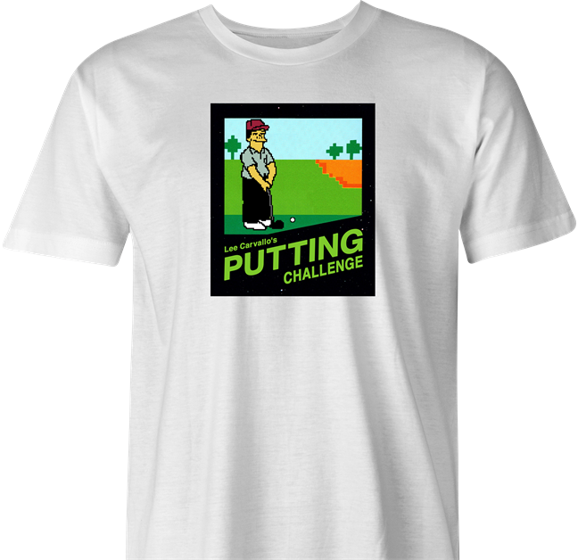 funny simpsons lee carvallo's putting challenge t-shirt men's white