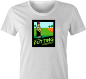 funny simpsons lee carvallo's putting challenge t-shirt women's white