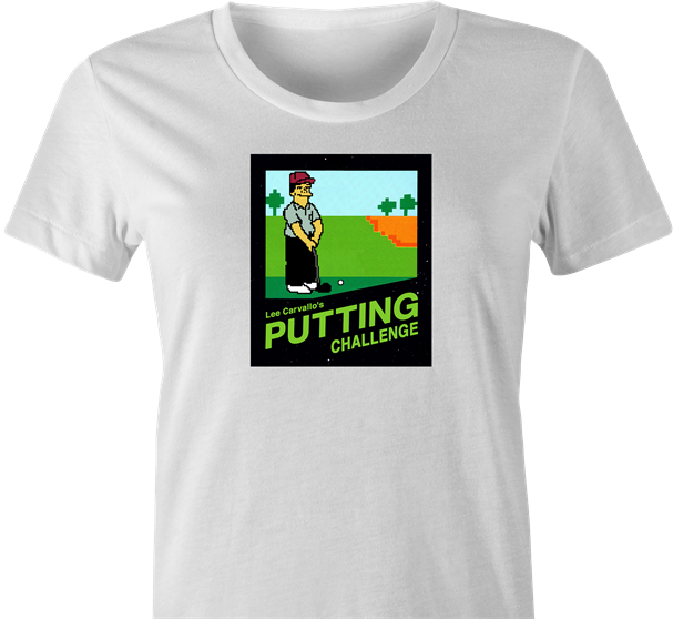 funny simpsons lee carvallo's putting challenge t-shirt women's white