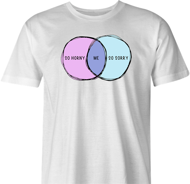 funny me so horny t-shirt men's white 