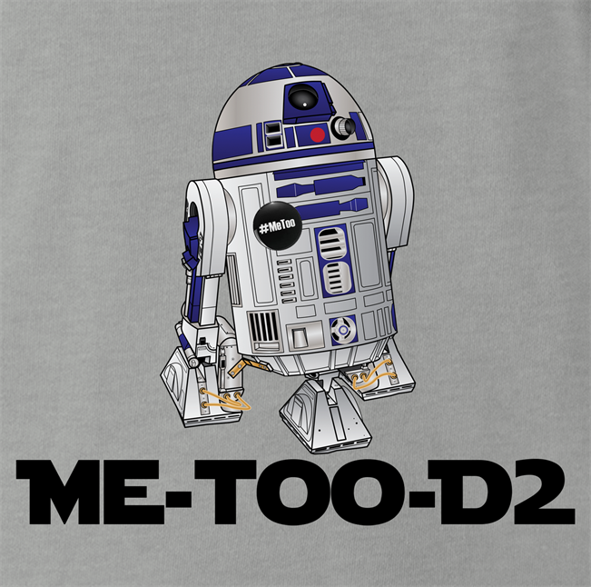 funny #MeToo R2D2 mashup t-shirt men's ash grey