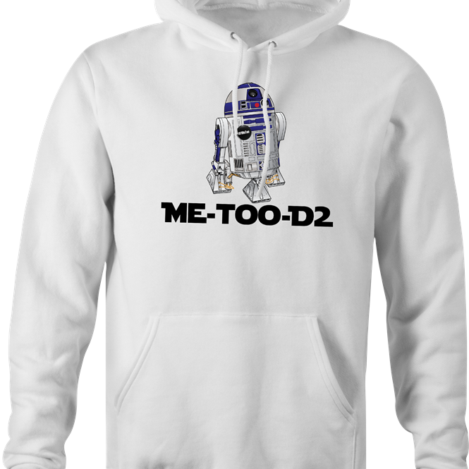 funny #MeToo R2D2 mashup hoodie men's white