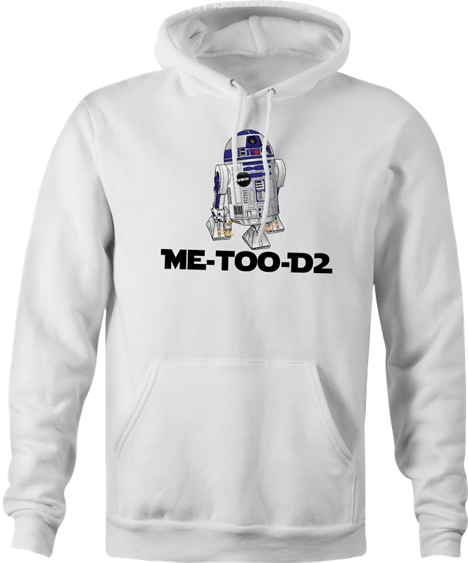 funny #MeToo R2D2 mashup hoodie men's white