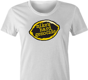 funny mike's hard lemonade genocide parody t-shirt women's white 