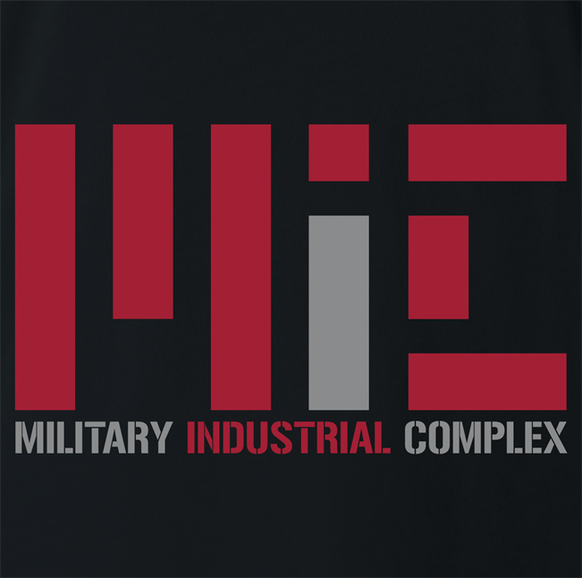 funny military industrial complex MIT university mashup t-shirt men's black 
