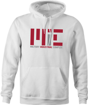 funny military industrial complex MIT university mashup hoodie men's white 