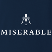 funny Italian sportscar miserable logo parody t-shirt men's navy blue 