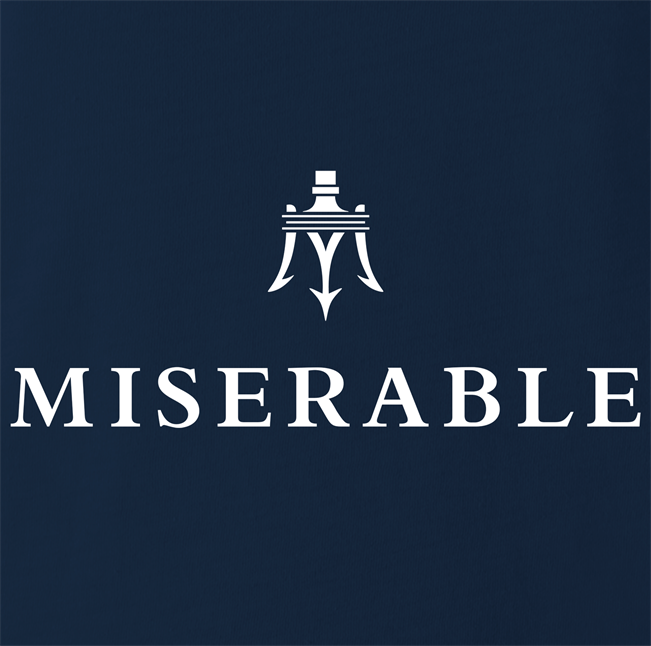 funny Italian sportscar miserable logo parody t-shirt men's navy blue 