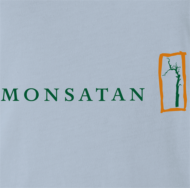 funny Monsatan agrochemical biotech t-shirt men's light blue
