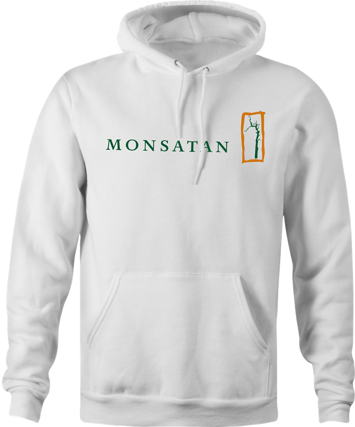 funny Monsatan agrochemical biotech hoodie men's white