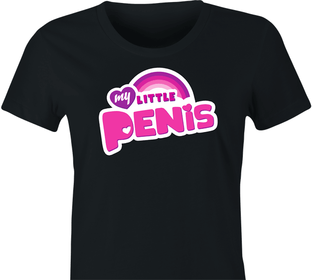 Hilarious my little pony tiny penis mashup t-shirt women's black 