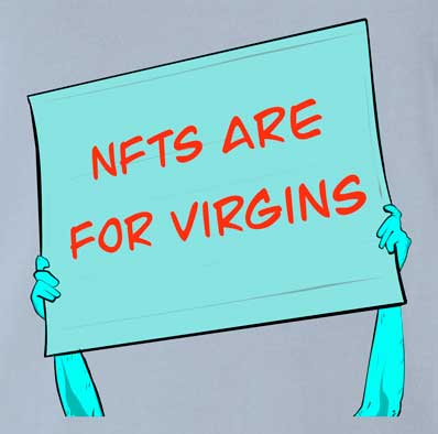 Unlock your inner virgin potential with the NFTs Are For Virgins shirt and hoodie! (Who needs a love life?!) Join the Virgin League and celebrate your lack of bedpost notches! - Mens Light Blue T-Shirt