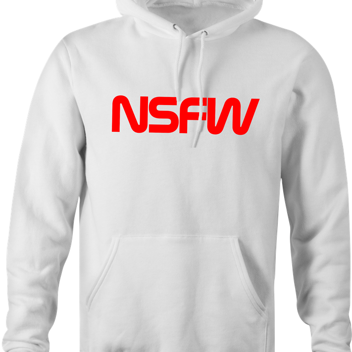 funny not safe for work NASA hoodie men's white