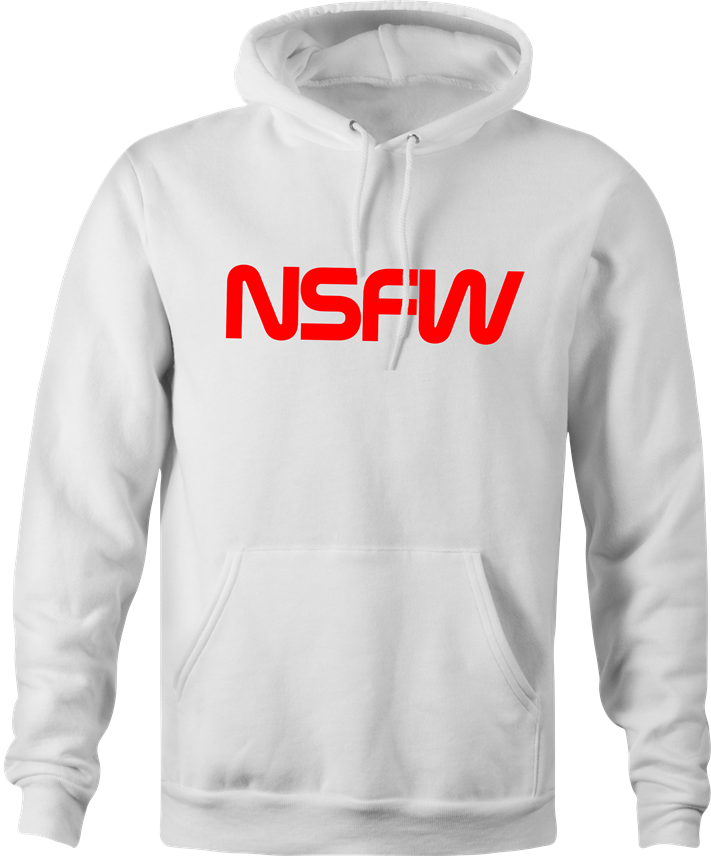 funny not safe for work NASA hoodie men's white