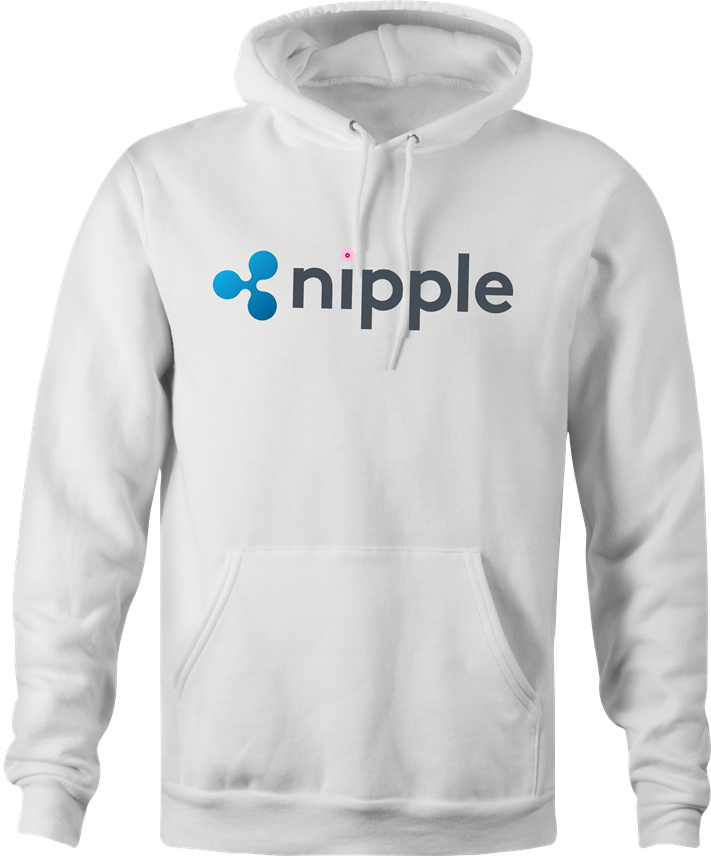 funny XRP ripple cryptocurrency parody hoodie men's white