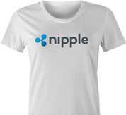 funny XRP ripple cryptocurrency parody t-shirt women's white