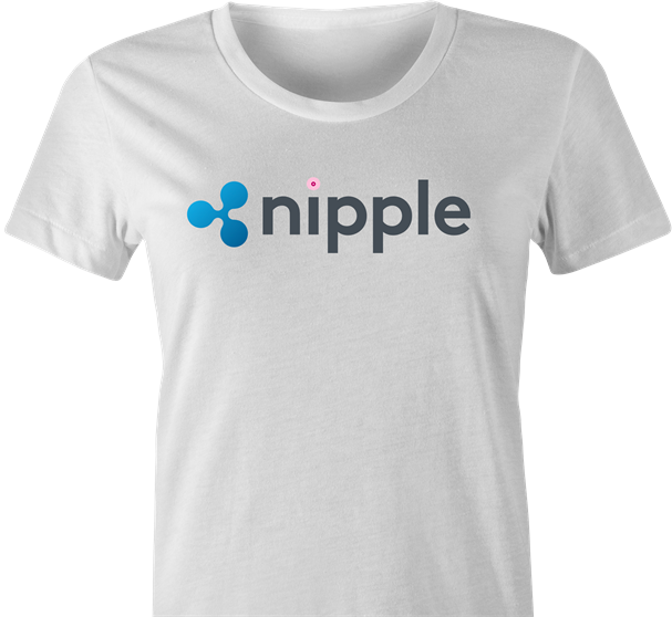 funny XRP ripple cryptocurrency parody t-shirt women's white