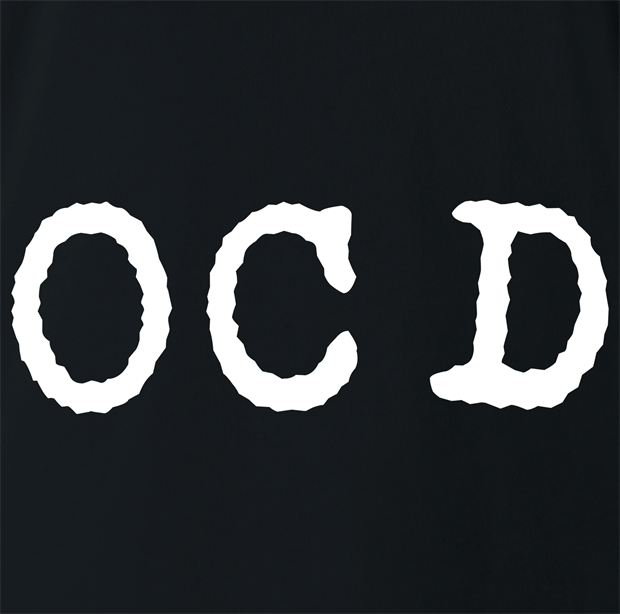 funny OCD obsessive compulsive disorder t-shirt men's black