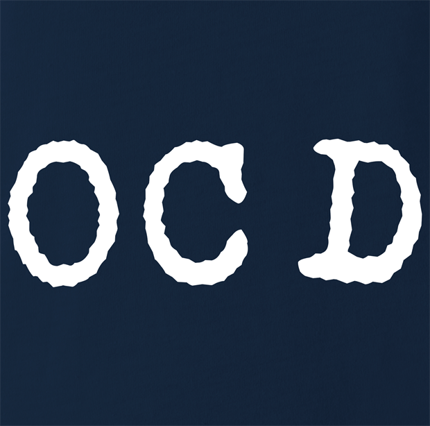 funny OCD obsessive compulsive disorder t-shirt men's navy
