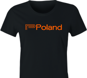 funny Poland eastern european DJ women's black t-shirt for DJ's