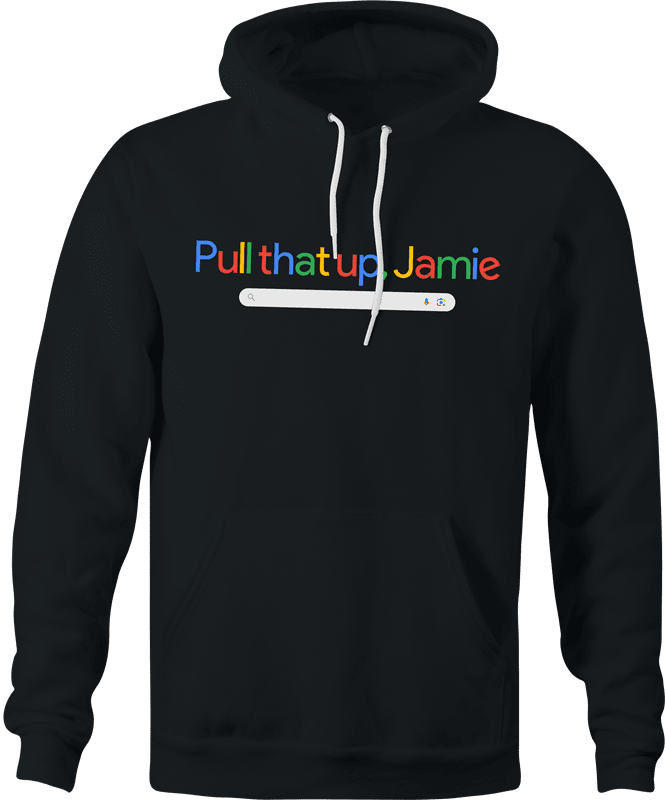 funny joe rogan experience young jamie google logo hoodie men's black
