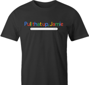 funny joe rogan experience young jamie google logo t-shirt men's black