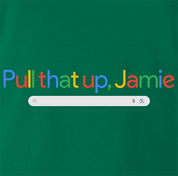 funny joe rogan experience young jamie google logo t-shirt men's green