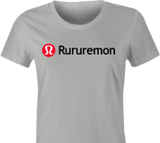 funny racist lululemon parody t-shirt women's ash grey 