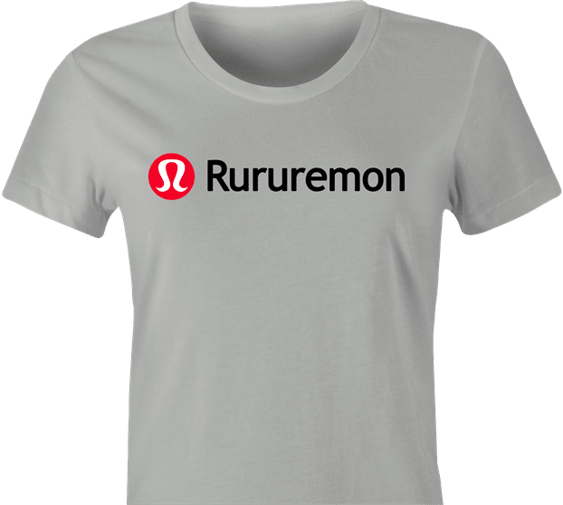 funny racist lululemon parody t-shirt women's ash grey 