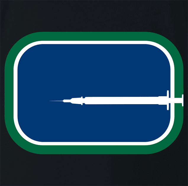 funny vancouver canucks safe injection site t-shirt men's black
