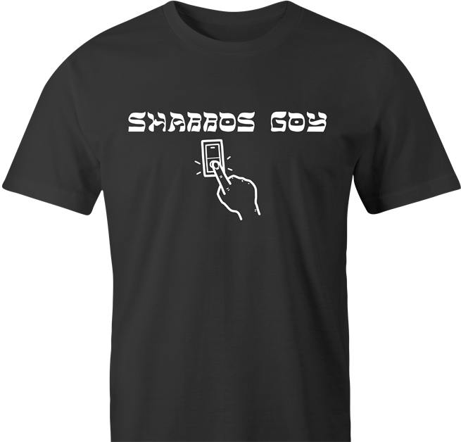 funny shabbos goy jewish humor t-shirt men's black