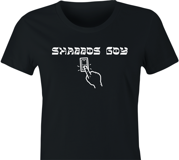 funny shabbos goy jewish humor t-shirt women's black