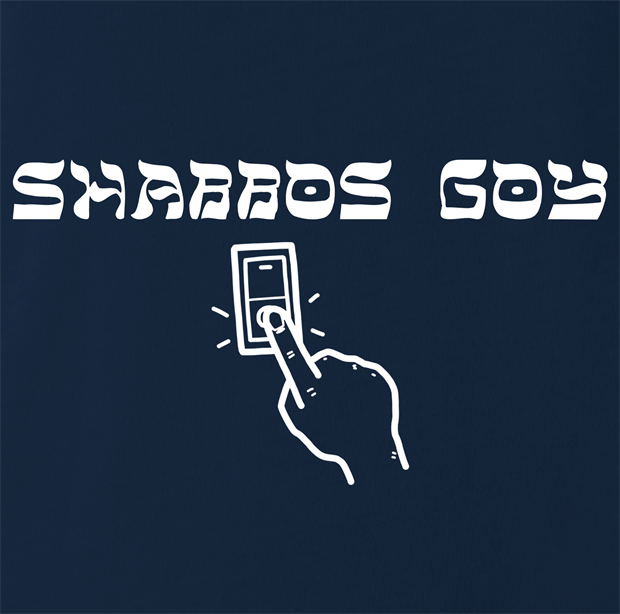 funny shabbos goy jewish humor t-shirt men's navy blue