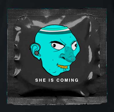 The ultimate defense against unexpected surprises, this long-lasting condom will have you covered for years to come. Perfect for those who need protection that never quits, even if you do! - Black T-Shirt