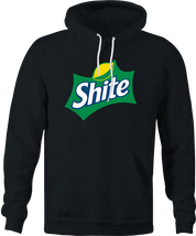 funny sprite logo shite scottish swear word men's black hoodie 