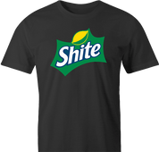 funny sprite logo shite scottish swear word men's black t-shirt 