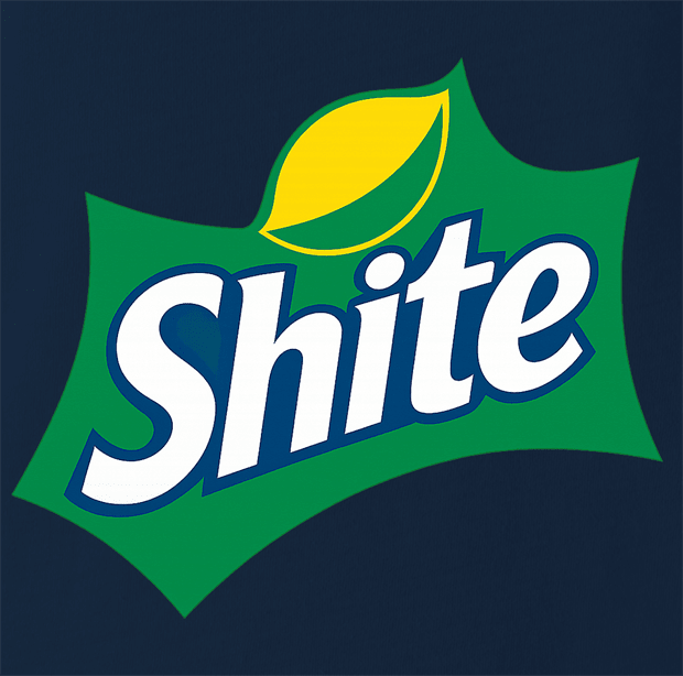 funny sprite logo shite scottish swear word men's navy blue t-shirt 