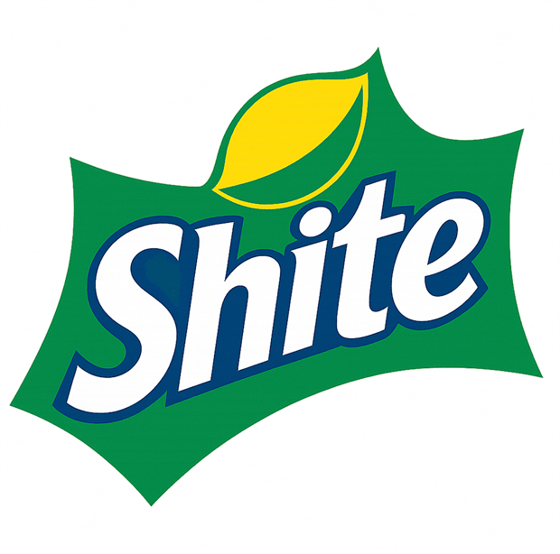 funny sprite logo shite scottish swear word men's white t-shirt 