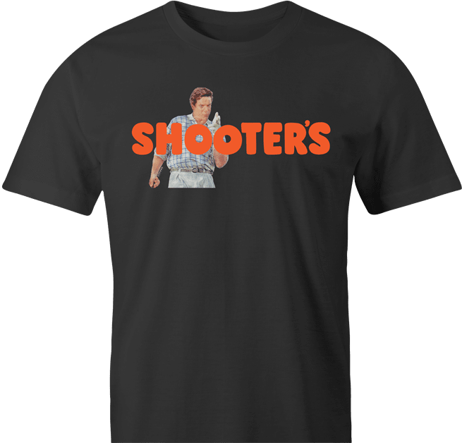 funny happy gilmore shooter mcgavin hooters golf mashup t-shirt men's black 
