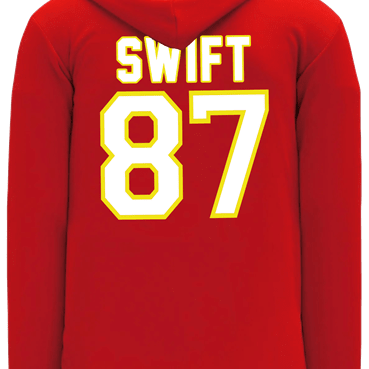 funny travis kelce taylor swift kc chiefs jersey mashup hoodie men's red