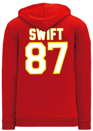 funny travis kelce taylor swift kc chiefs jersey mashup hoodie men's red