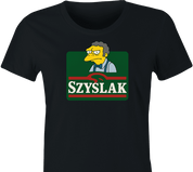 hilarious moe Szyslak the simpsons sizzler steakhouse mashup t-shirt women's black 
