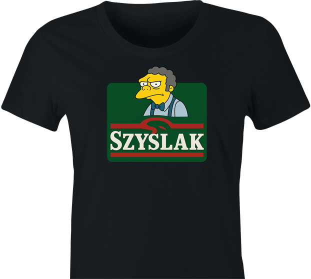 hilarious moe Szyslak the simpsons sizzler steakhouse mashup t-shirt women's black 