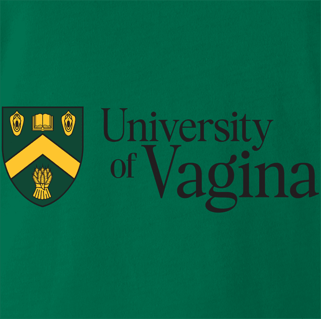 funny university of regina university of vagina mashup t-shirt men's green