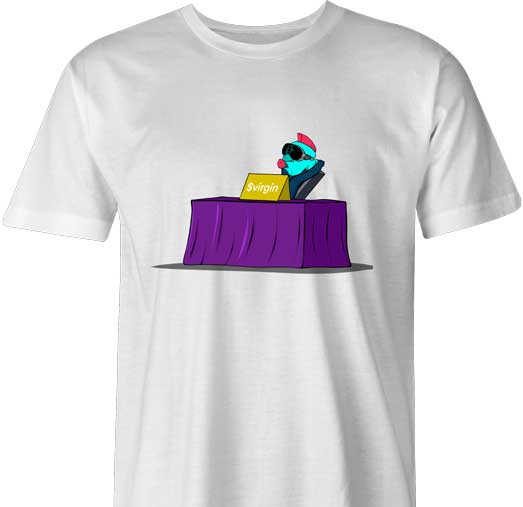 Get ready for a wild ride in the crypto world with $VIRGIN! This memecoin is turning heads and causing chaos in the best way possible. And just like holding onto our virginity, we'll be hodling onto this coin for a while - Mens White Tee