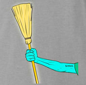 Sweep The Floor! Our NFT Virgins are a messy bunch and constantly need to sweep up. Say goodbye to brokies and hello to Virginia. Time to clean up your act! - Mens Ash Parody Tee