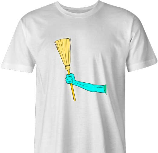 Sweep The Floor! Our NFT Virgins are a messy bunch and constantly need to sweep up. Say goodbye to brokies and hello to Virginia. Time to clean up your act! - Mens White  Parody Tee