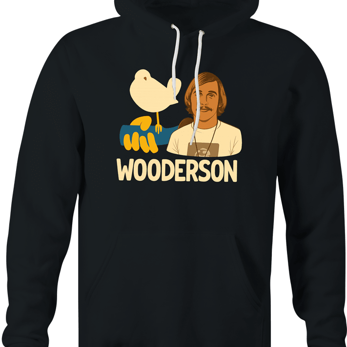 hilarious Wooderson dazed and confused woodstock music festival mashup hoodie men's black