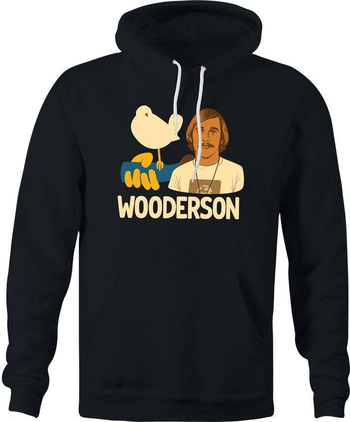 hilarious Wooderson dazed and confused woodstock music festival mashup hoodie men's black