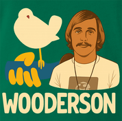 hilarious Wooderson dazed and confused woodstock music festival mashup t-shirt men's green